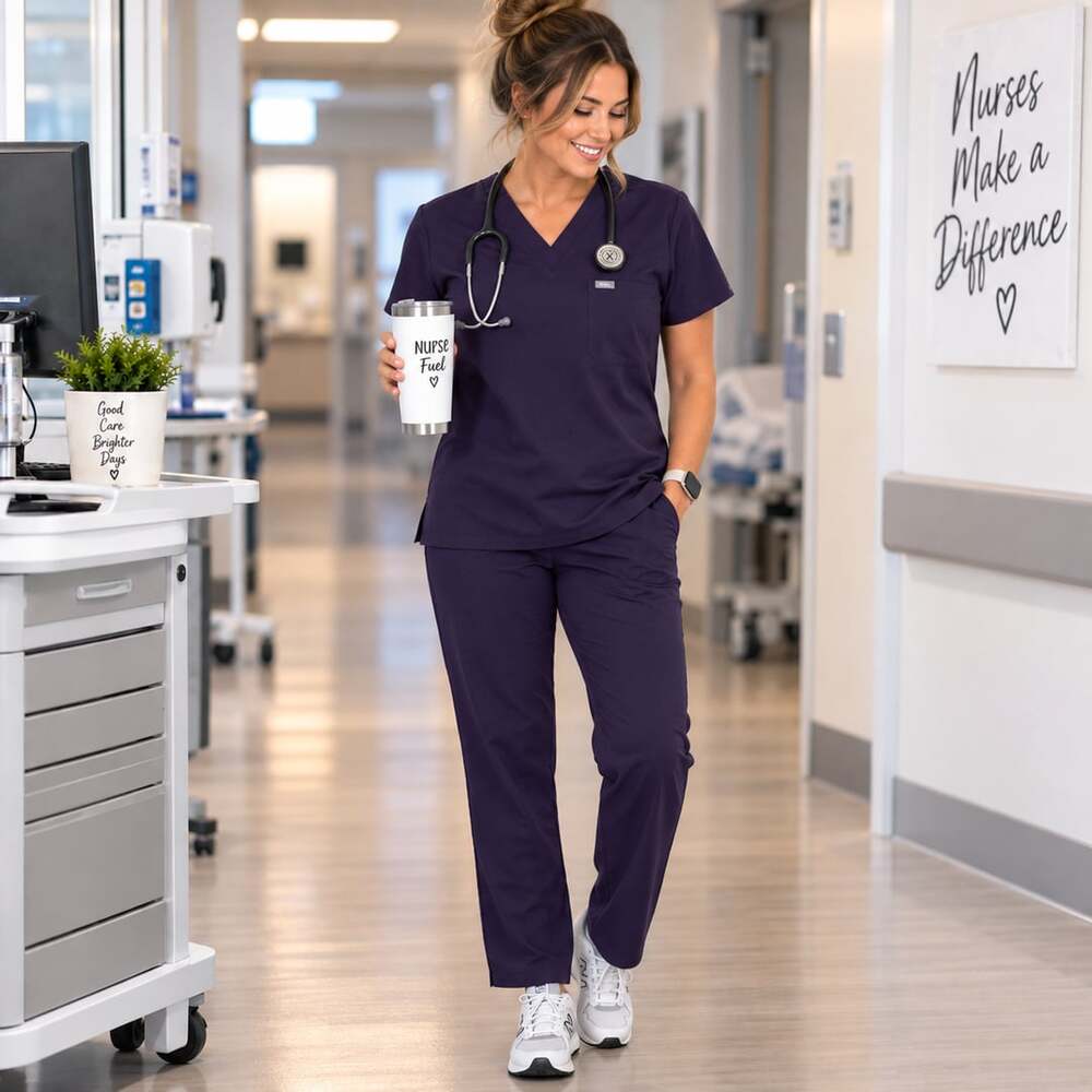 Figs SET Women’s Size Small Dark Purple Nurse Medical
